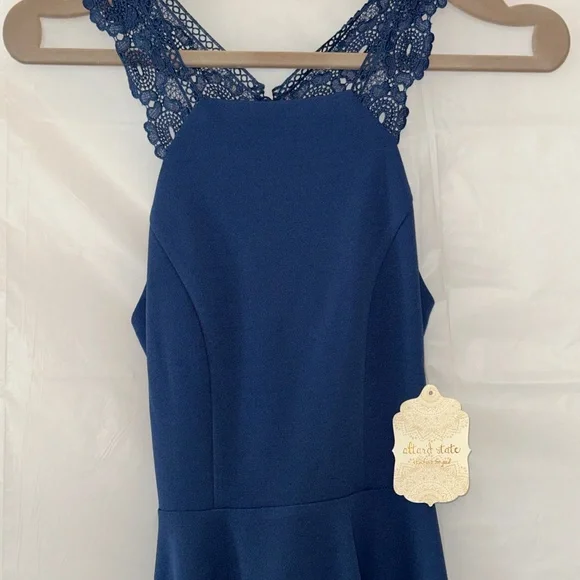 NWT- Alter'd State XS Mohave Halter Dress in True Navy - Picture 2 of 7